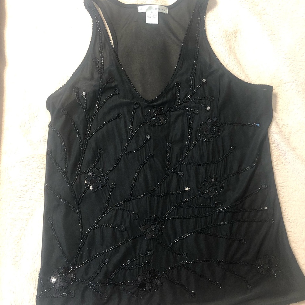 Beaded classic chiffon top